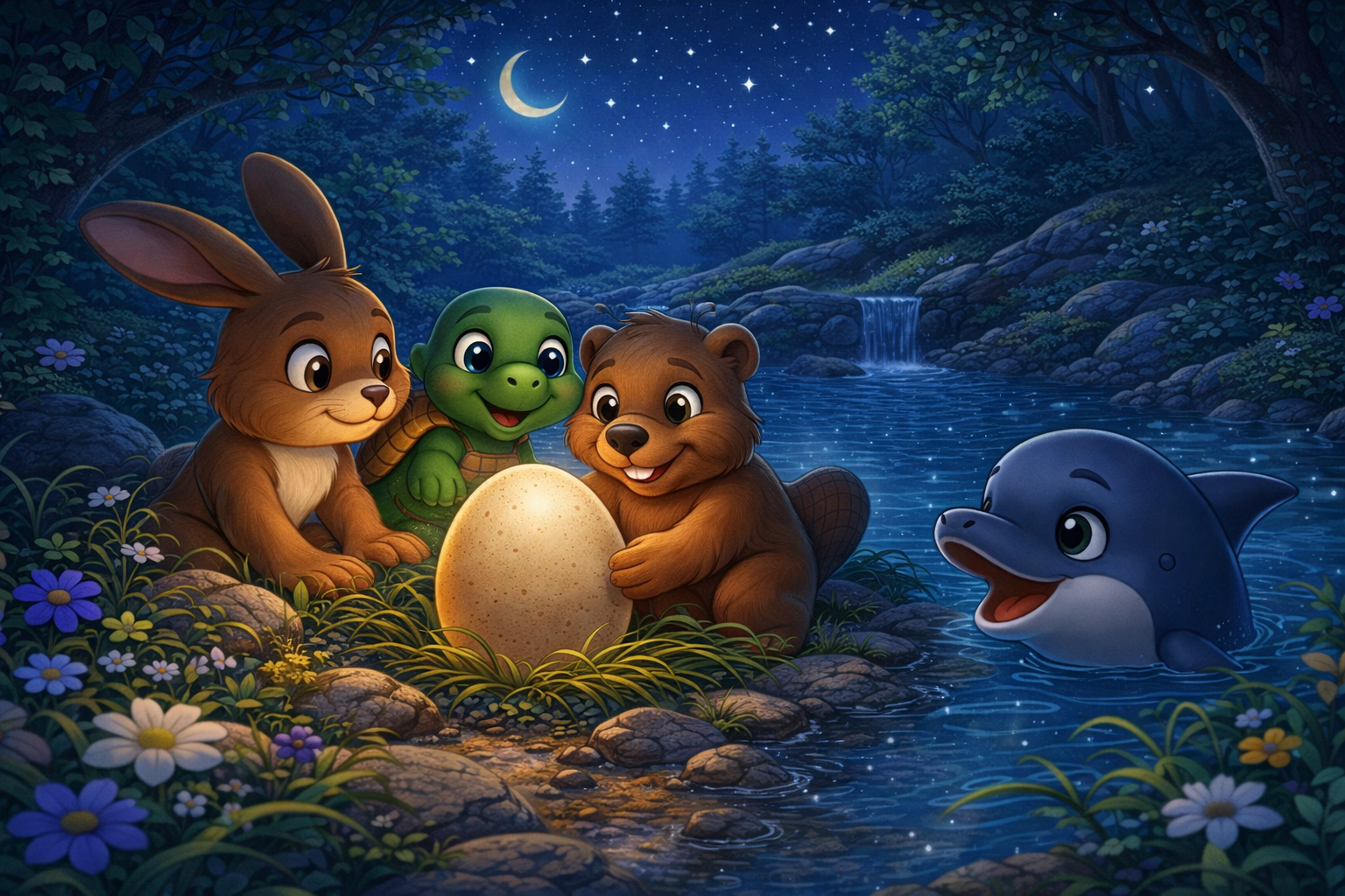 Czuwanie przy jajeczku nocą przy źródełku